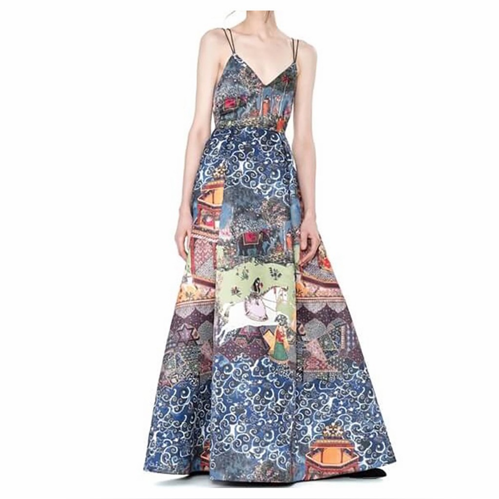 Nwt Alice + Olivia Marilla Enchantress Of Florence Landscape Gown Maxi Dress 0